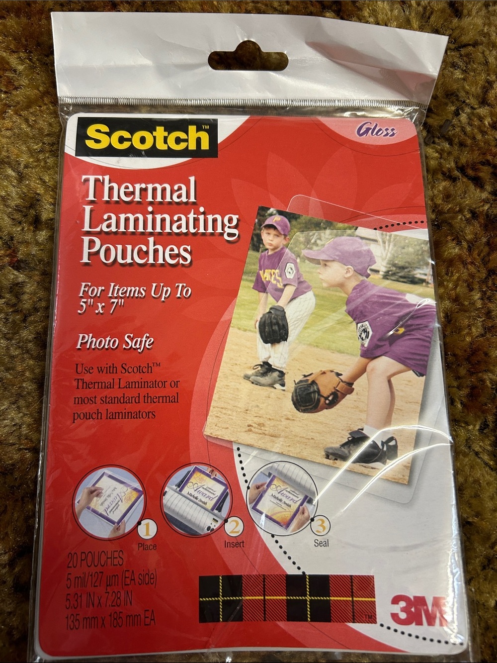 Scotch Thermal Laminating Pouches — Gloss Red Pack (20 Pouches)